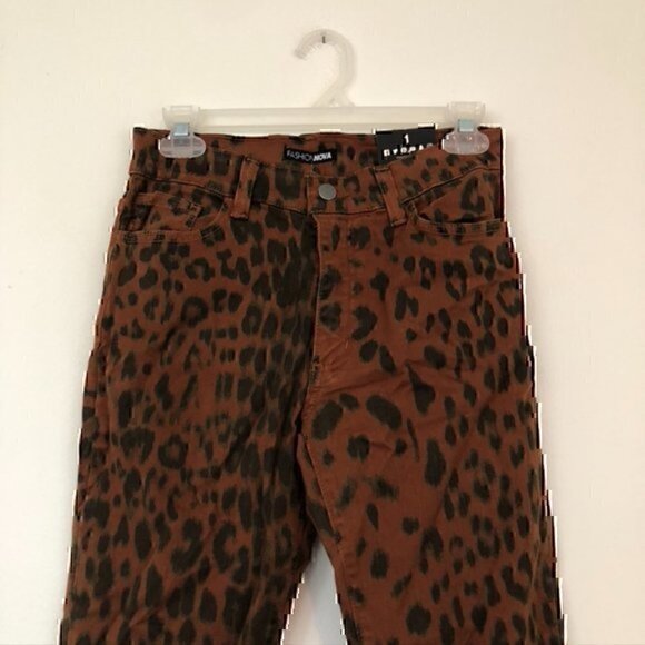 NEW NWT FASHION NOVA Animalistic Skinny Jeans Brown Cheetah Leopard High Waisted - Picture 4 of 11